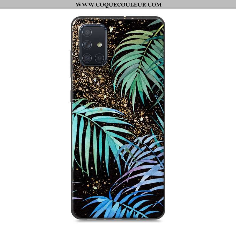 Étui Samsung Galaxy A71 Dessin Animé Étoile Étui, Coque Samsung Galaxy A71 Tendance Fluide Doux Gris