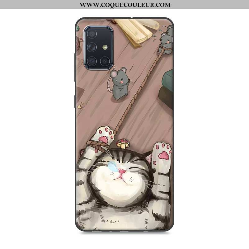 Étui Samsung Galaxy A71 Dessin Animé Étoile Étui, Coque Samsung Galaxy A71 Tendance Fluide Doux Gris