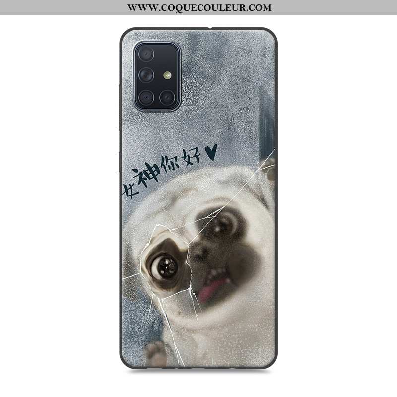 Étui Samsung Galaxy A71 Dessin Animé Étoile Étui, Coque Samsung Galaxy A71 Tendance Fluide Doux Gris