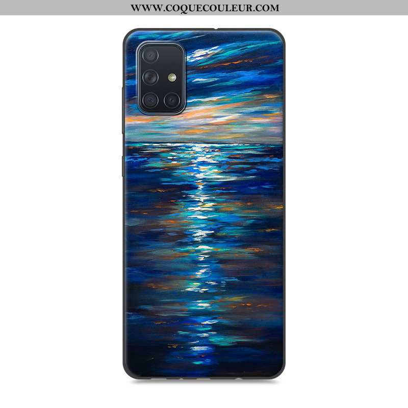 Étui Samsung Galaxy A71 Dessin Animé Étoile Étui, Coque Samsung Galaxy A71 Tendance Fluide Doux Gris