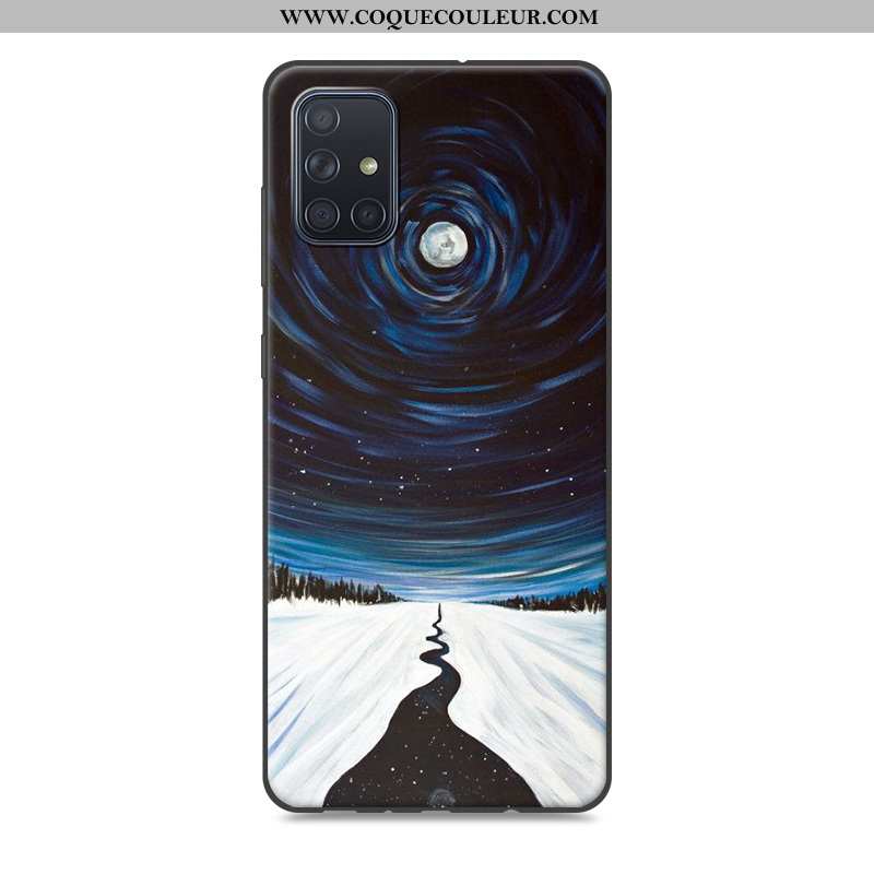 Étui Samsung Galaxy A71 Dessin Animé Étoile Étui, Coque Samsung Galaxy A71 Tendance Fluide Doux Gris