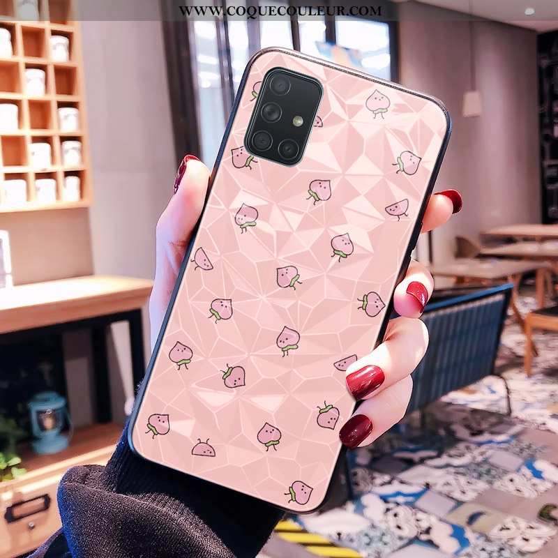 Housse Samsung Galaxy A71 Modèle Fleurie Petit Frais, Étui Samsung Galaxy A71 Rose Net Rouge