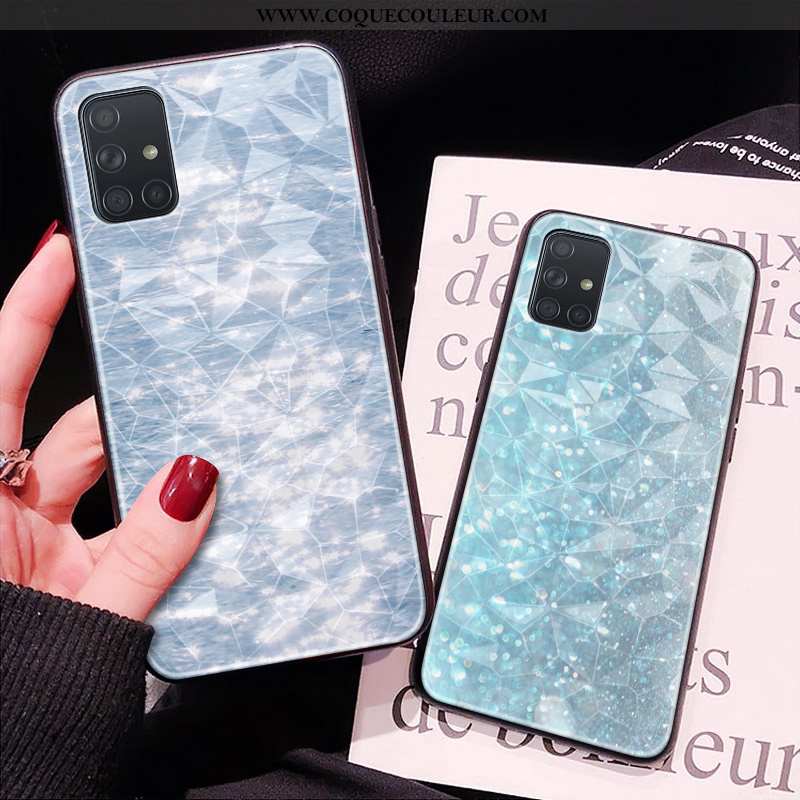 Coque Samsung Galaxy A71 Modèle Fleurie Protection Étoile, Housse Samsung Galaxy A71 Fluide Doux Ble