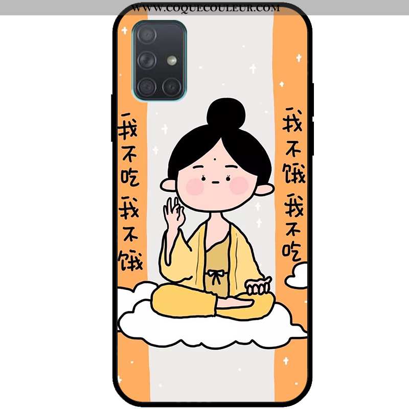 Étui Samsung Galaxy A71 Silicone Jaune Dessin Animé, Coque Samsung Galaxy A71 Protection Incassable