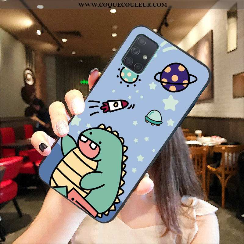 Étui Samsung Galaxy A71 Silicone Jaune Dessin Animé, Coque Samsung Galaxy A71 Protection Incassable