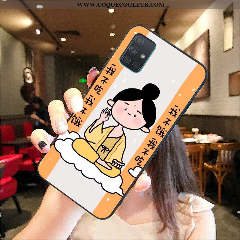 Étui Samsung Galaxy A71 Silicone Jaune Dessin Animé, Coque Samsung Galaxy A71 Protection Incassable