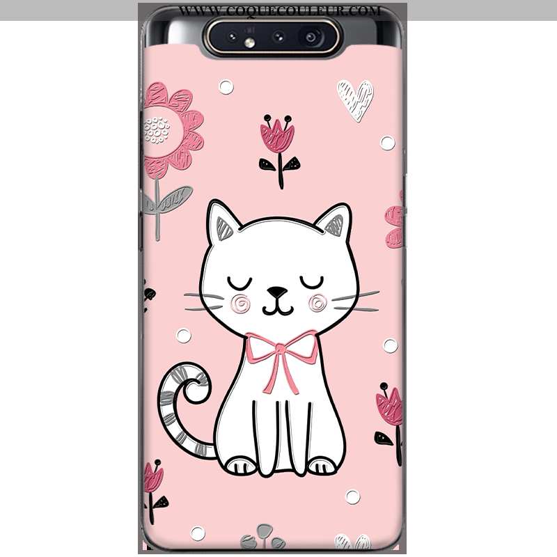 Housse Samsung Galaxy A80 Silicone Coque Simple, Étui Samsung Galaxy A80 Mode Rose