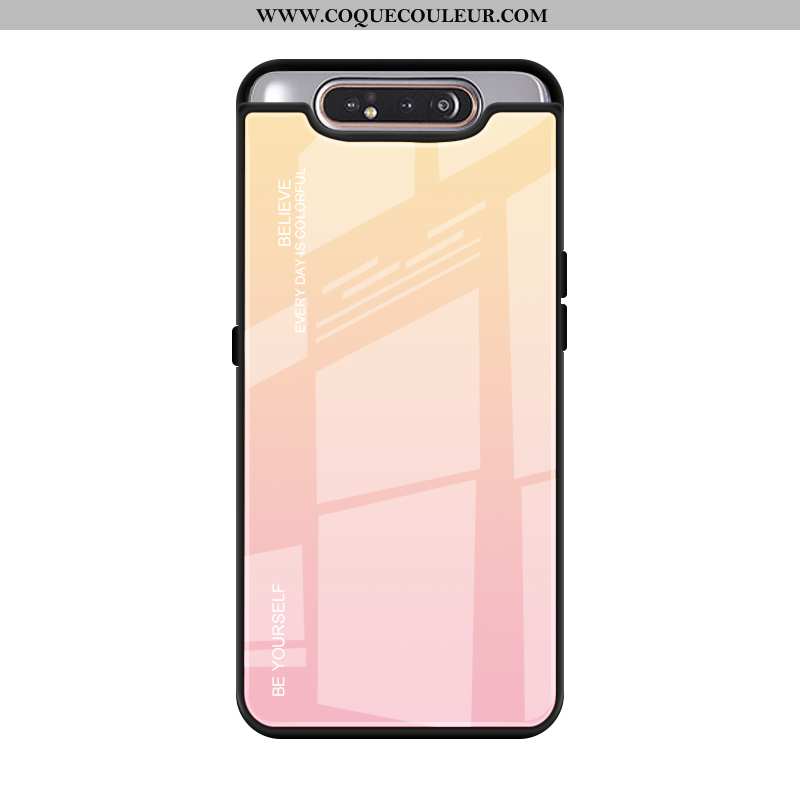 Étui Samsung Galaxy A80 Verre Téléphone Portable Étui, Coque Samsung Galaxy A80 Créatif Violet