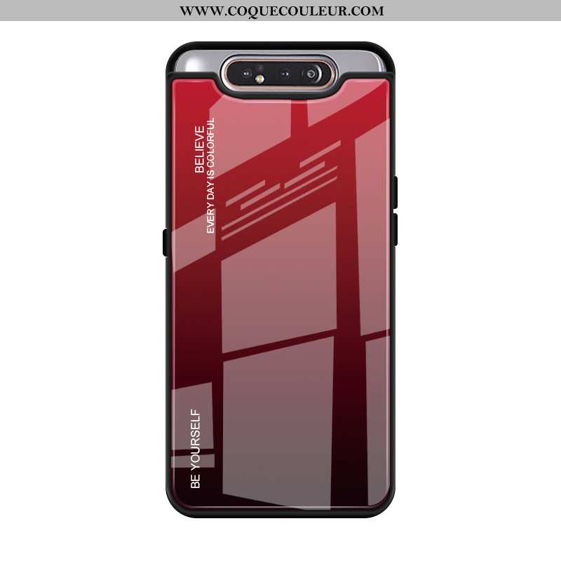 Étui Samsung Galaxy A80 Verre Téléphone Portable Étui, Coque Samsung Galaxy A80 Créatif Violet