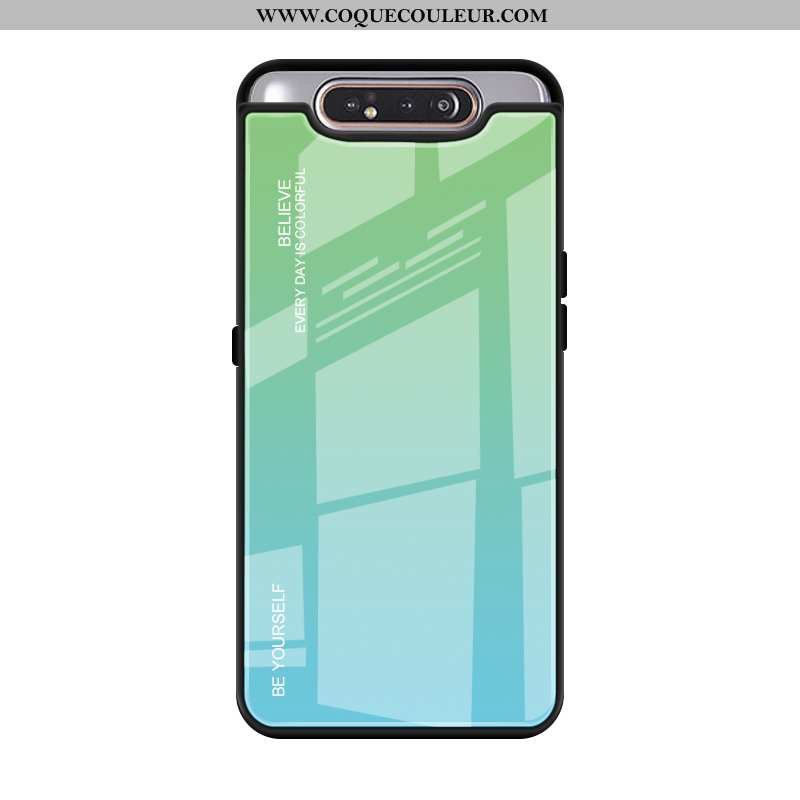 Étui Samsung Galaxy A80 Verre Téléphone Portable Étui, Coque Samsung Galaxy A80 Créatif Violet