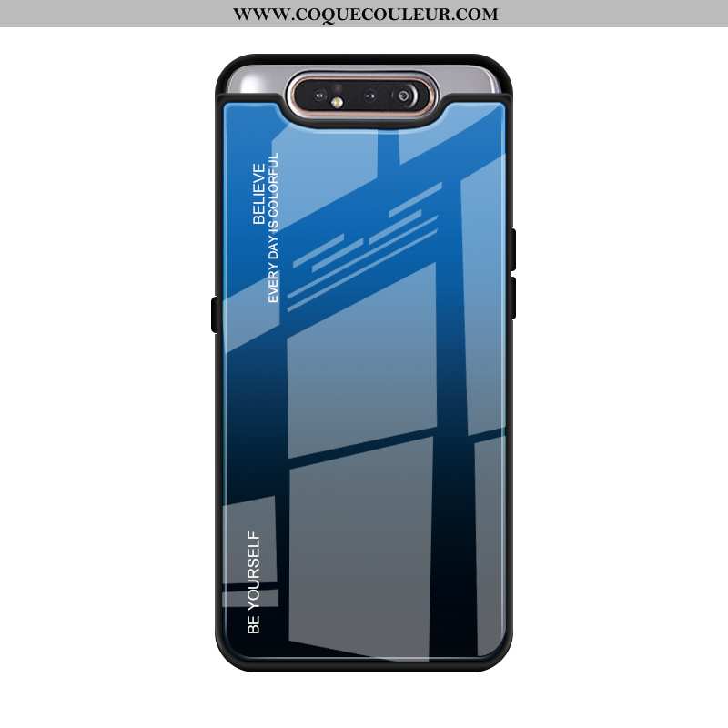 Étui Samsung Galaxy A80 Verre Téléphone Portable Étui, Coque Samsung Galaxy A80 Créatif Violet