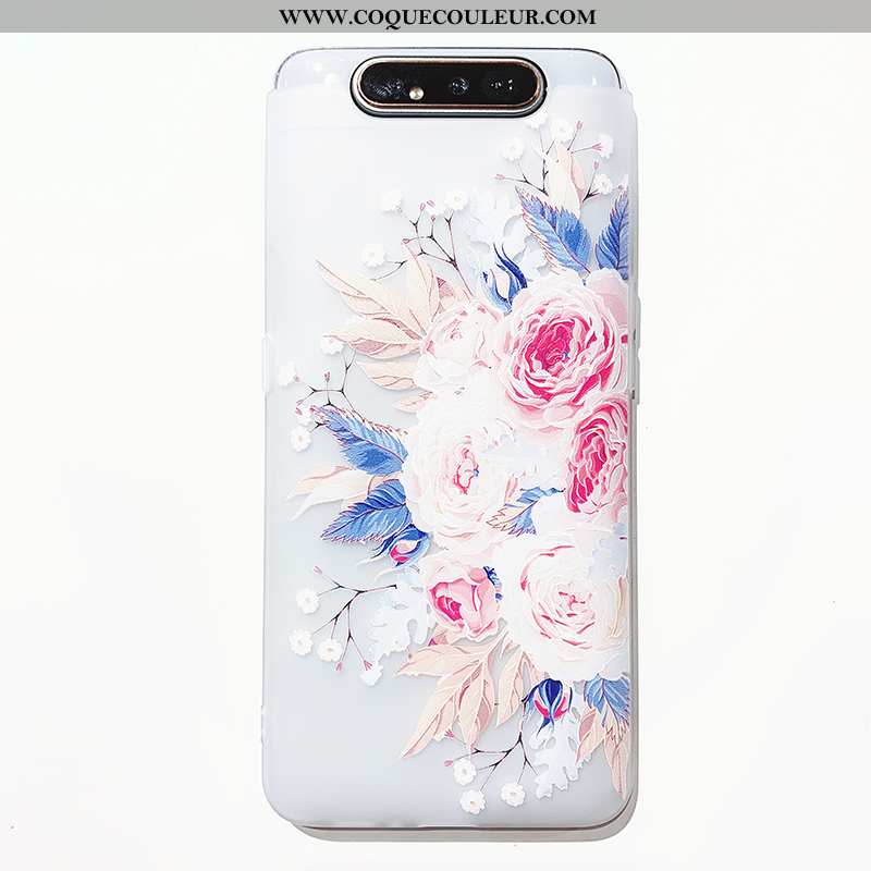 Housse Samsung Galaxy A80 Silicone Incassable Tout Compris, Étui Samsung Galaxy A80 Transparent Blan