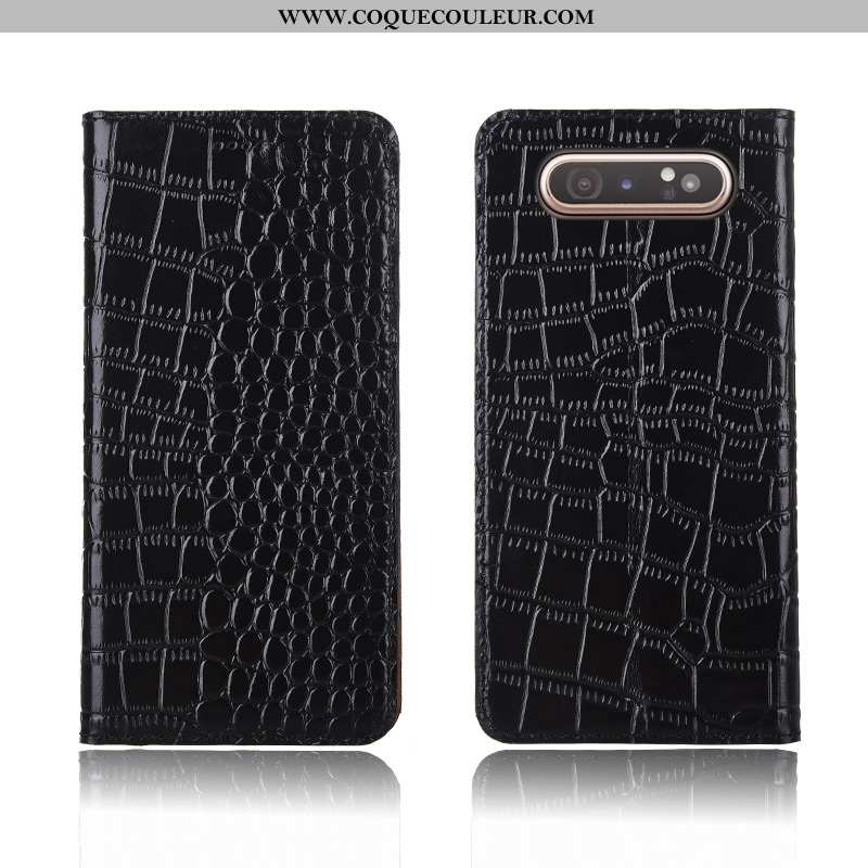 Étui Samsung Galaxy A80 Protection Incassable Étoile, Coque Samsung Galaxy A80 Cuir Silicone Marron