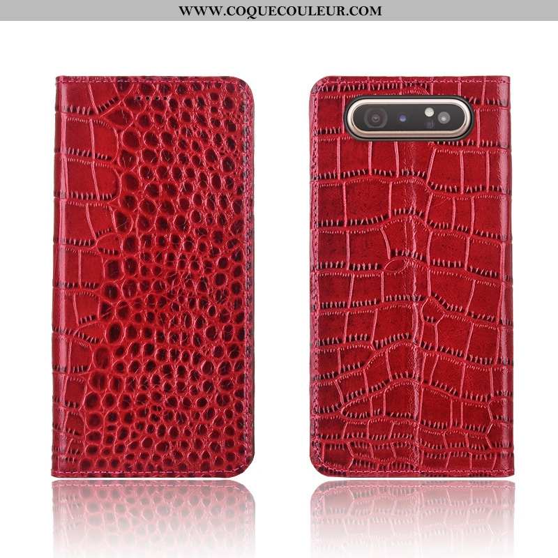 Étui Samsung Galaxy A80 Protection Incassable Étoile, Coque Samsung Galaxy A80 Cuir Silicone Marron