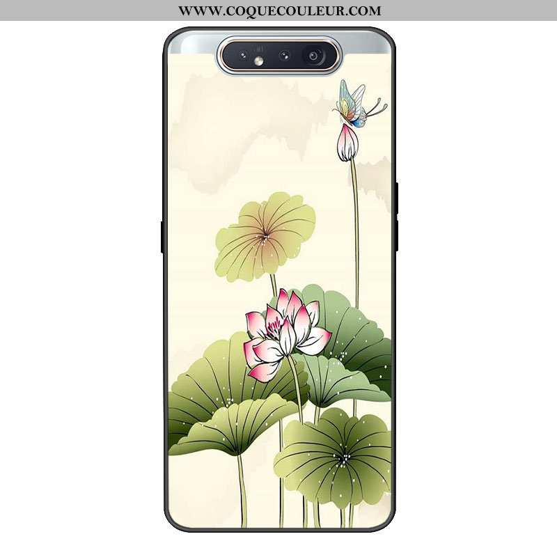 Housse Samsung Galaxy A80 Fluide Doux Rose Frais, Étui Samsung Galaxy A80 Silicone Personnalité