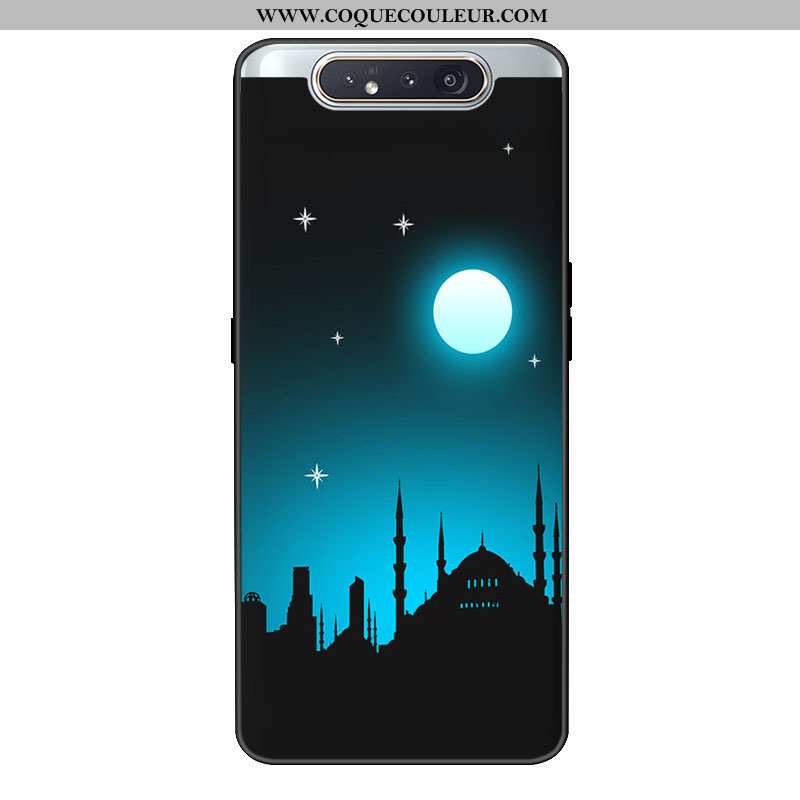 Housse Samsung Galaxy A80 Fluide Doux Rose Frais, Étui Samsung Galaxy A80 Silicone Personnalité