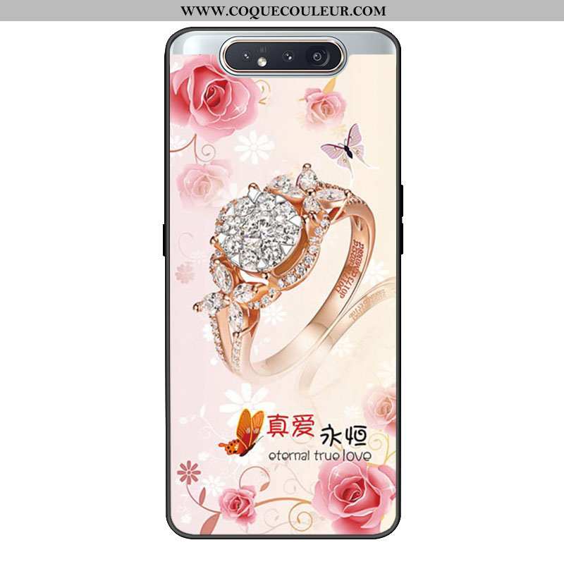 Housse Samsung Galaxy A80 Fluide Doux Rose Frais, Étui Samsung Galaxy A80 Silicone Personnalité