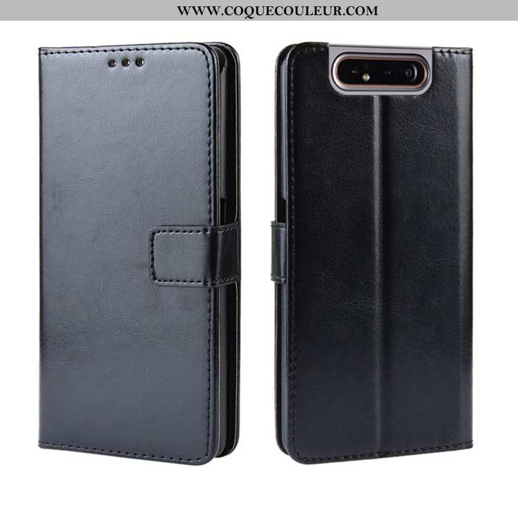 Étui Samsung Galaxy A80 Cuir Clamshell Carte, Coque Samsung Galaxy A80 Personnalité Portefeuille Noi