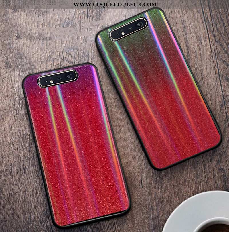 Housse Samsung Galaxy A80 Protection Étui Tendance, Samsung Galaxy A80 Verre Étoile Rouge