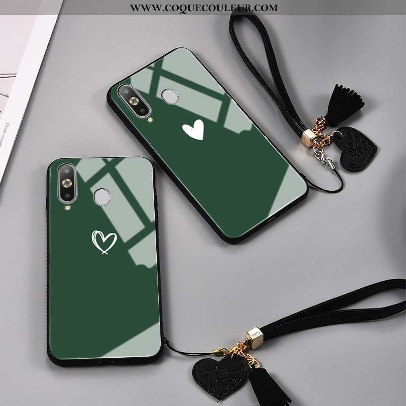 Étui Samsung Galaxy A8s Créatif Vert Peinte À La Main, Coque Samsung Galaxy A8s Tendance Miroir Vert