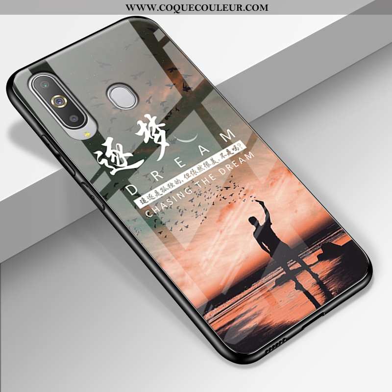 Étui Samsung Galaxy A8s Tendance Paysage Délavé En Daim, Coque Samsung Galaxy A8s Silicone Difficile