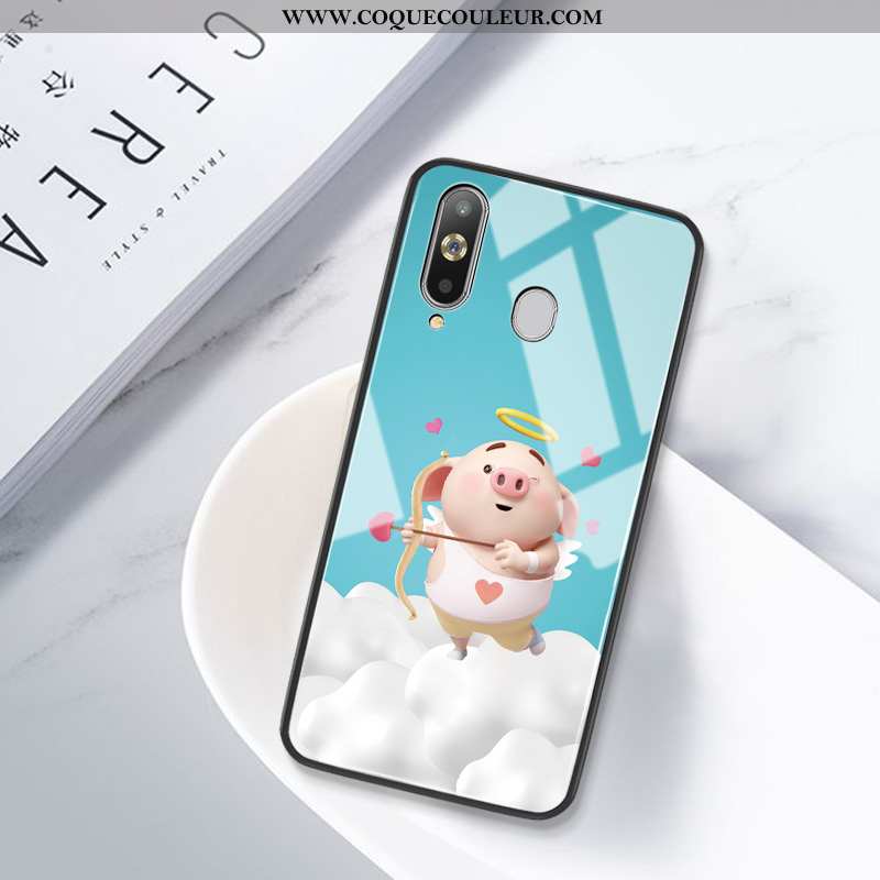 Étui Samsung Galaxy A8s Silicone Créatif Bleu, Coque Samsung Galaxy A8s Protection Difficile Bleu