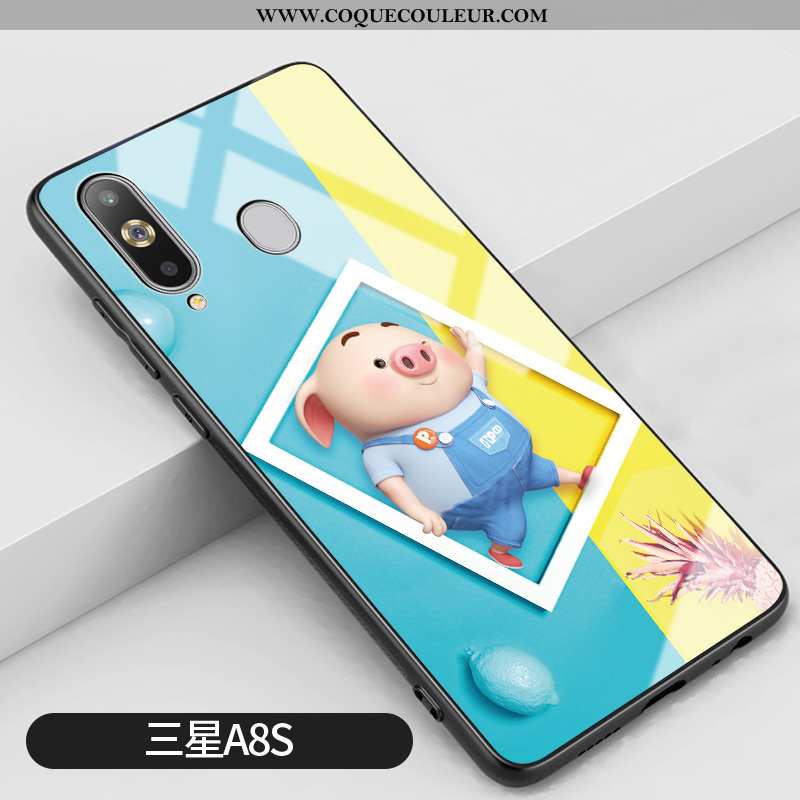 Étui Samsung Galaxy A8s Silicone Créatif Bleu, Coque Samsung Galaxy A8s Protection Difficile Bleu