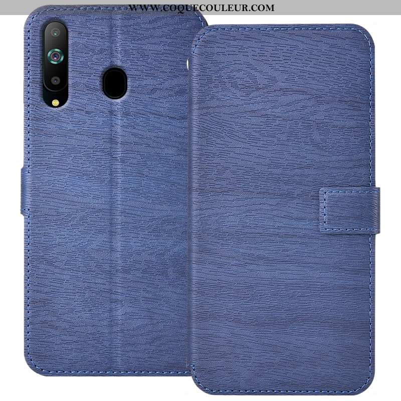 Housse Samsung Galaxy A8s Protection Bleu Marin Étui, Étui Samsung Galaxy A8s Cuir Fluide Doux Bleu 