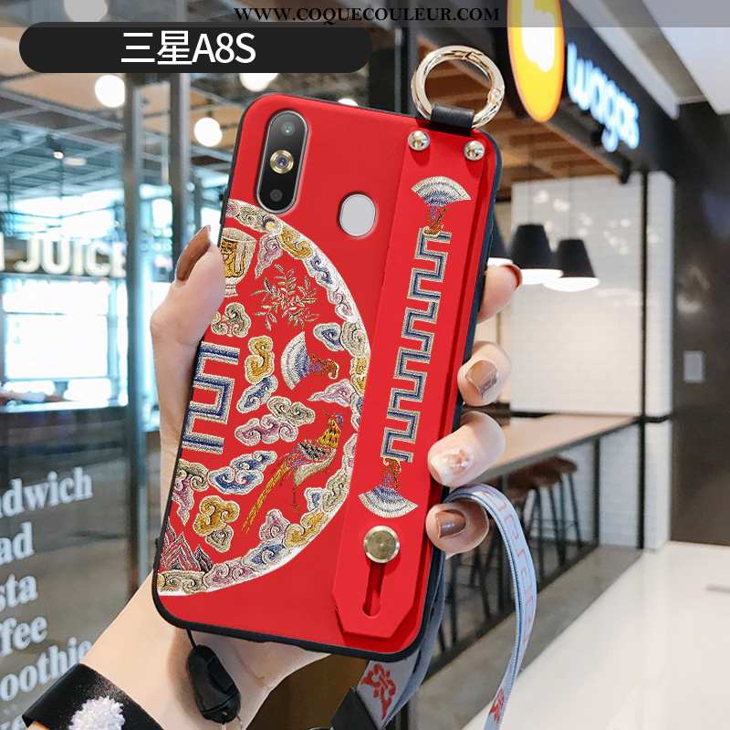 Étui Samsung Galaxy A8s Modèle Fleurie Silicone Étoile, Coque Samsung Galaxy A8s Fluide Doux Télépho