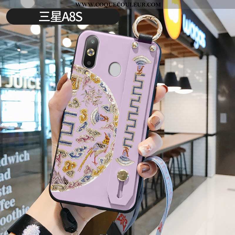 Étui Samsung Galaxy A8s Modèle Fleurie Silicone Étoile, Coque Samsung Galaxy A8s Fluide Doux Télépho