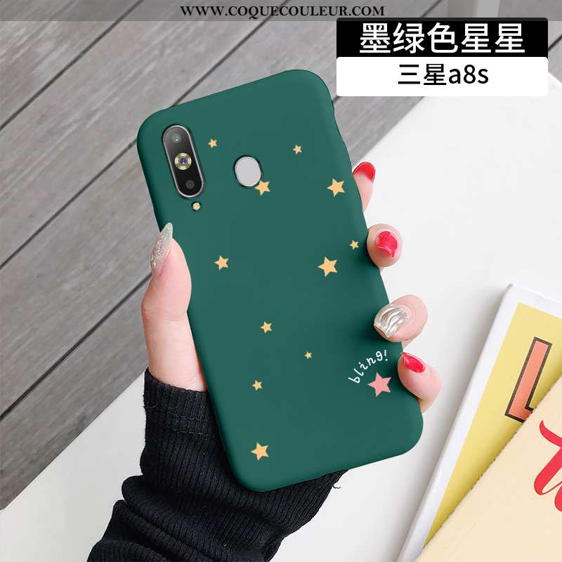 Coque Samsung Galaxy A8s Protection Amour Vert, Housse Samsung Galaxy A8s Tendance Incassable Verte