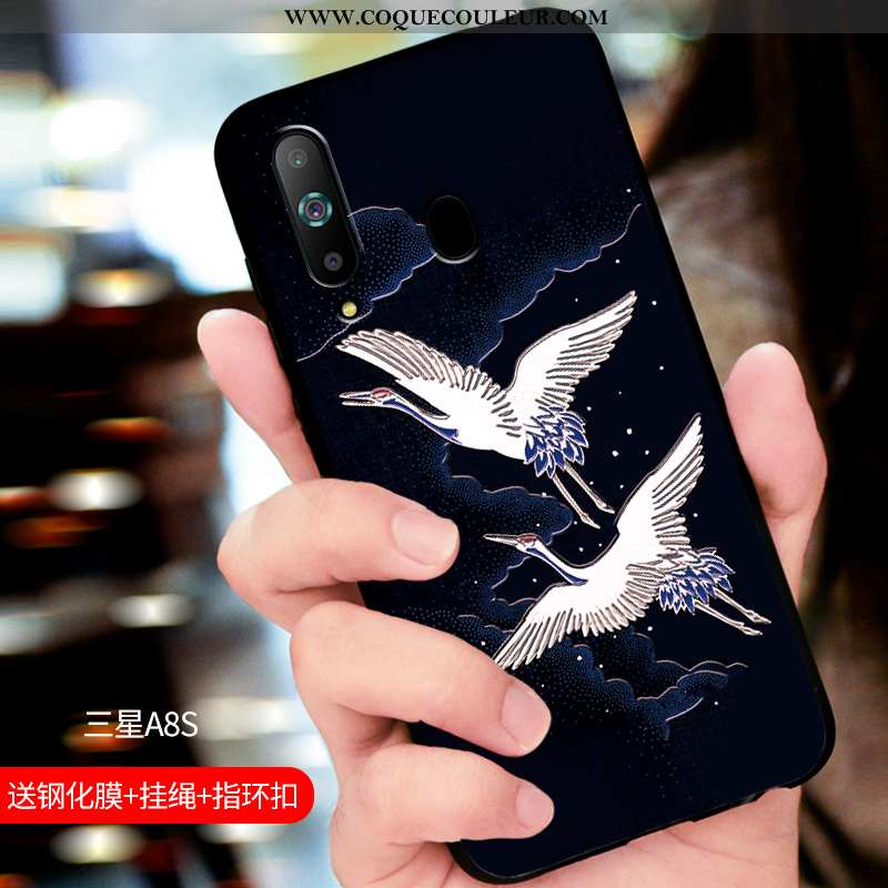 Étui Samsung Galaxy A8s Silicone Tout Compris Bleu Marin, Coque Samsung Galaxy A8s Protection Bleu F