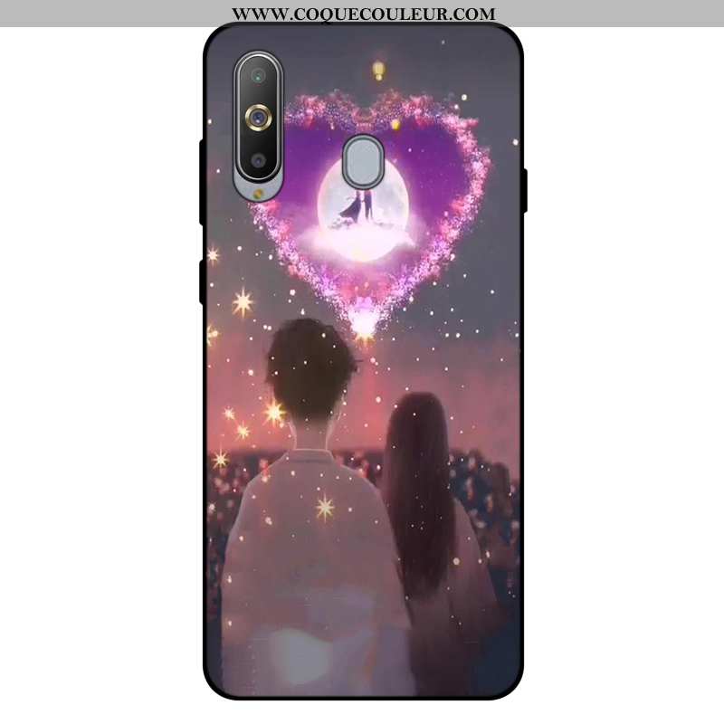 Étui Samsung Galaxy A8s Fluide Doux Rose Incassable, Coque Samsung Galaxy A8s Silicone Téléphone Por