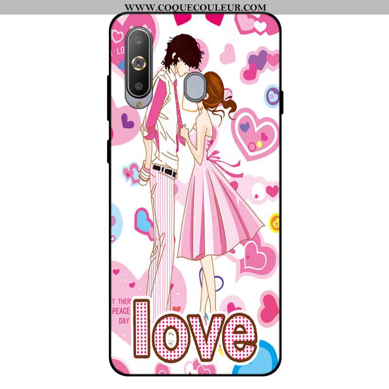 Étui Samsung Galaxy A8s Fluide Doux Rose Incassable, Coque Samsung Galaxy A8s Silicone Téléphone Por