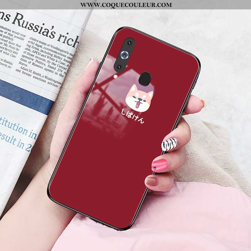 Étui Samsung Galaxy A8s Verre Nouveau, Coque Samsung Galaxy A8s Étoile Rouge