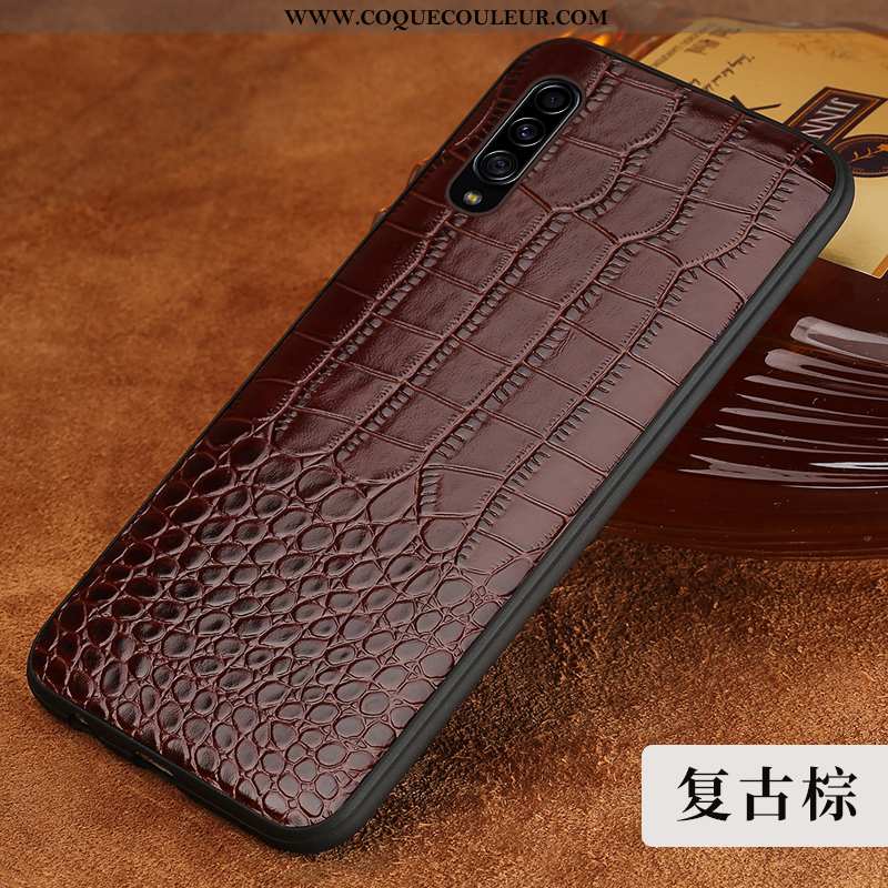 Coque Samsung Galaxy A90 5g Tendance Luxe Étui, Housse Samsung Galaxy A90 5g Cuir Crocodile Marron