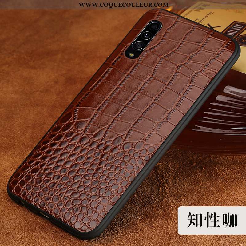 Coque Samsung Galaxy A90 5g Tendance Luxe Étui, Housse Samsung Galaxy A90 5g Cuir Crocodile Marron