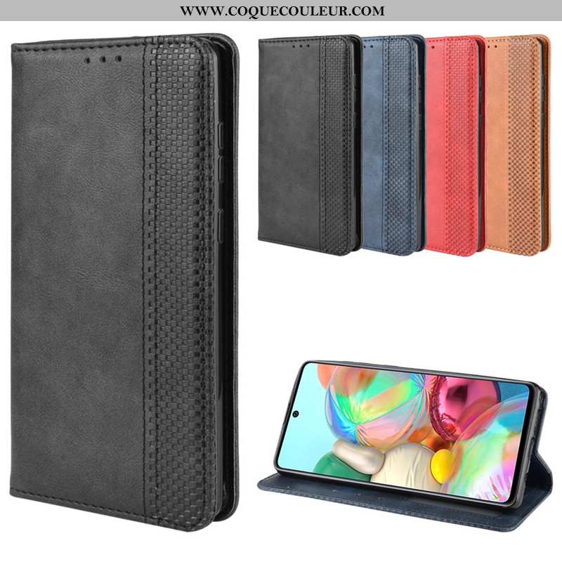 Housse Samsung Galaxy Note 10 Lite Cuir Coque Boucle Magnétique, Étui Samsung Galaxy Note 10 Lite Pr