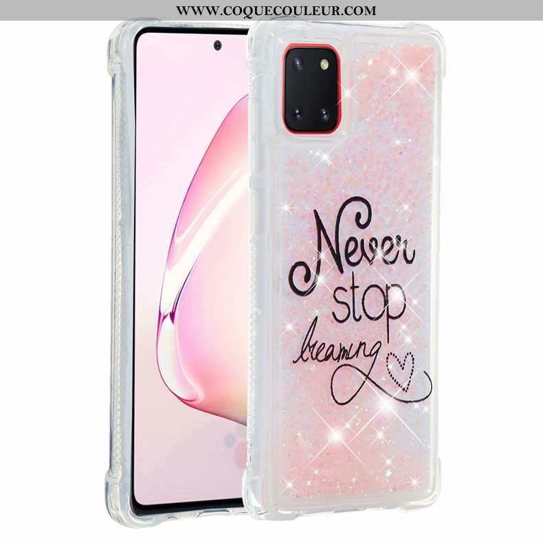 Étui Samsung Galaxy Note 10 Lite Fluide Doux Étoile Rose, Coque Samsung Galaxy Note 10 Lite Tout Com