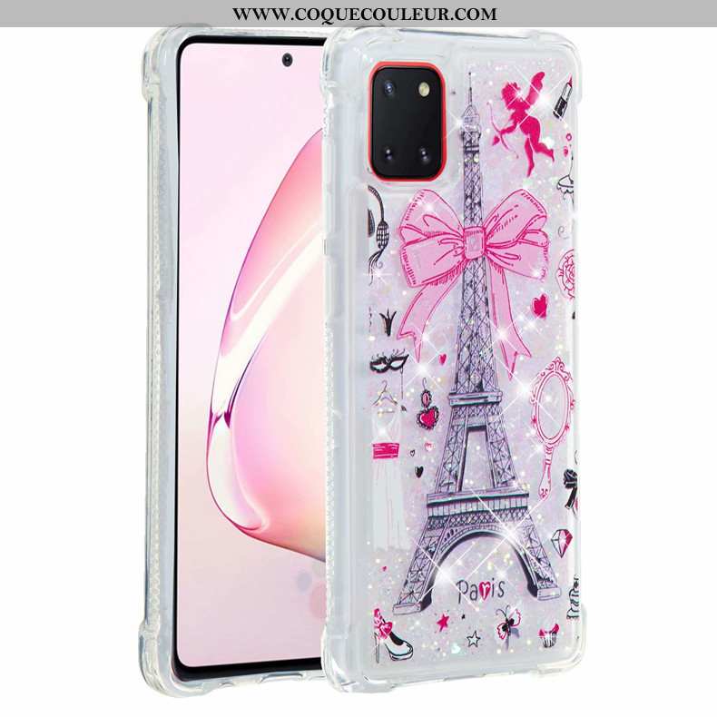 Étui Samsung Galaxy Note 10 Lite Fluide Doux Étoile Rose, Coque Samsung Galaxy Note 10 Lite Tout Com