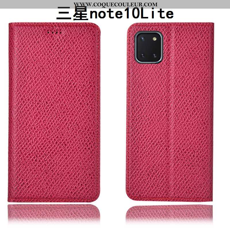 Étui Samsung Galaxy Note 10 Lite Cuir Véritable Housse Protection, Coque Samsung Galaxy Note 10 Lite