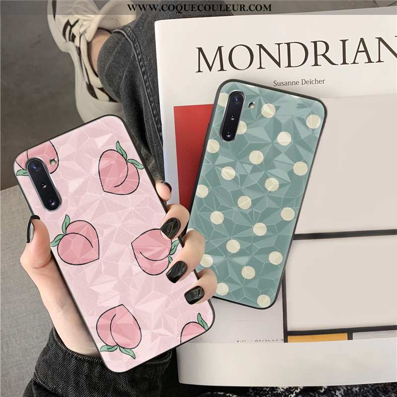 Housse Samsung Galaxy Note 10 Fluide Doux Coque Frais, Étui Samsung Galaxy Note 10 Tendance Losange 