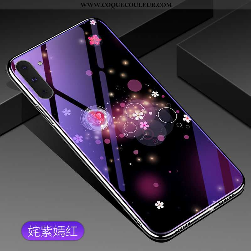 Coque Samsung Galaxy Note 10 Fluide Doux Tendance, Housse Samsung Galaxy Note 10 Verre Violet