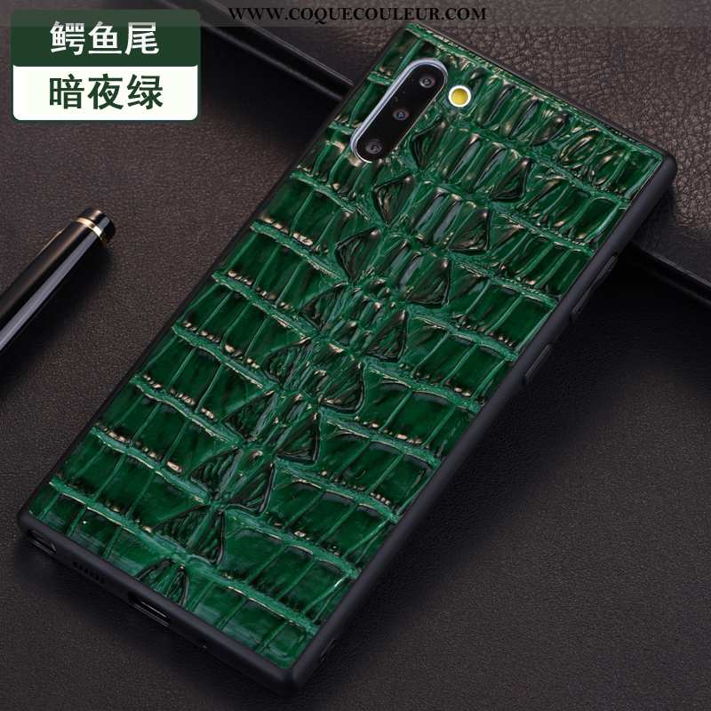 Étui Samsung Galaxy Note 10 Protection Coque Étui, Samsung Galaxy Note 10 Cuir Véritable Crocodile V