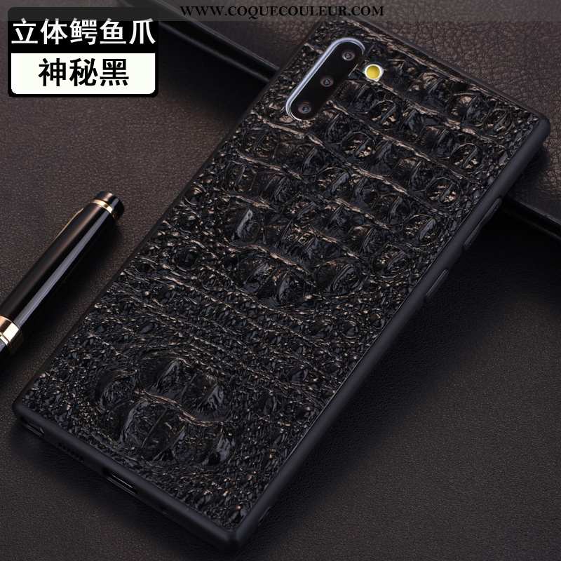 Étui Samsung Galaxy Note 10 Protection Coque Étui, Samsung Galaxy Note 10 Cuir Véritable Crocodile V