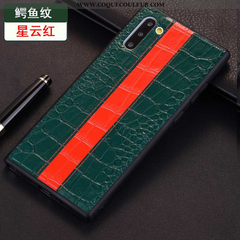 Étui Samsung Galaxy Note 10 Protection Coque Étui, Samsung Galaxy Note 10 Cuir Véritable Crocodile V