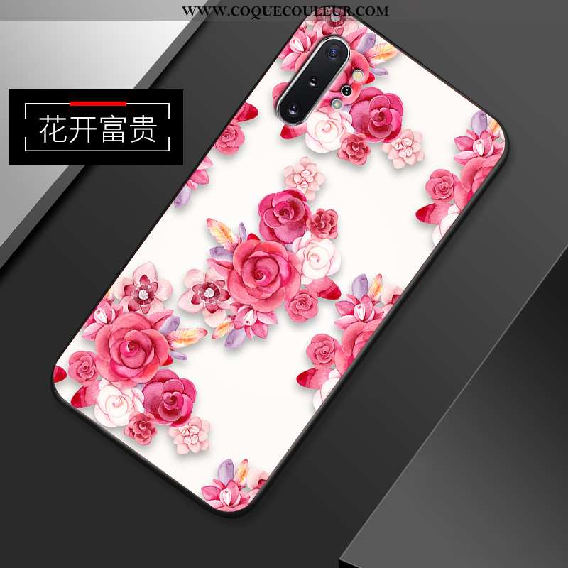 Housse Samsung Galaxy Note 10+ Légère Étui Coque, Samsung Galaxy Note 10+ Modèle Fleurie Fluide Doux