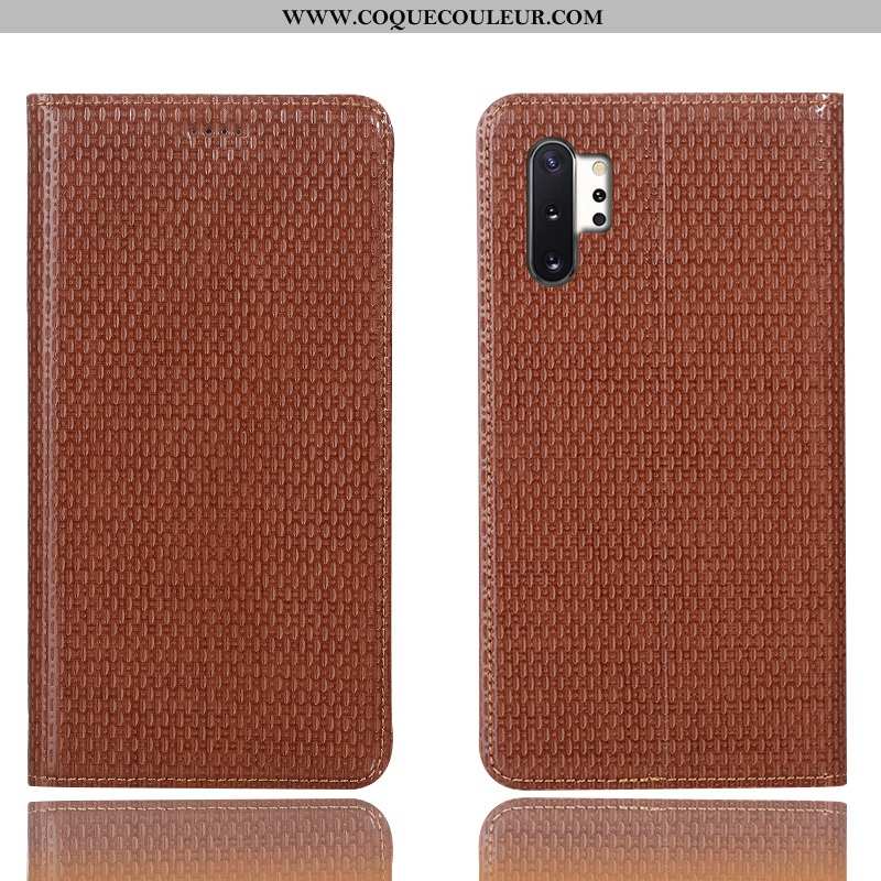 Housse Samsung Galaxy Note 10+ Cuir Véritable Étui Coque, Samsung Galaxy Note 10+ Modèle Fleurie Tél