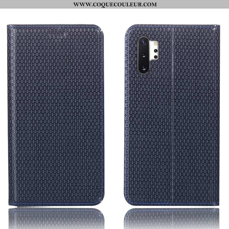 Housse Samsung Galaxy Note 10+ Cuir Véritable Étui Coque, Samsung Galaxy Note 10+ Modèle Fleurie Tél