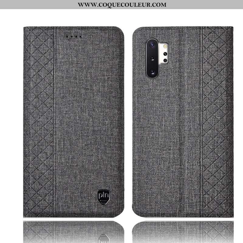 Housse Samsung Galaxy Note 10+ Protection Étoile Tout Compris, Étui Samsung Galaxy Note 10+ Cuir Gri